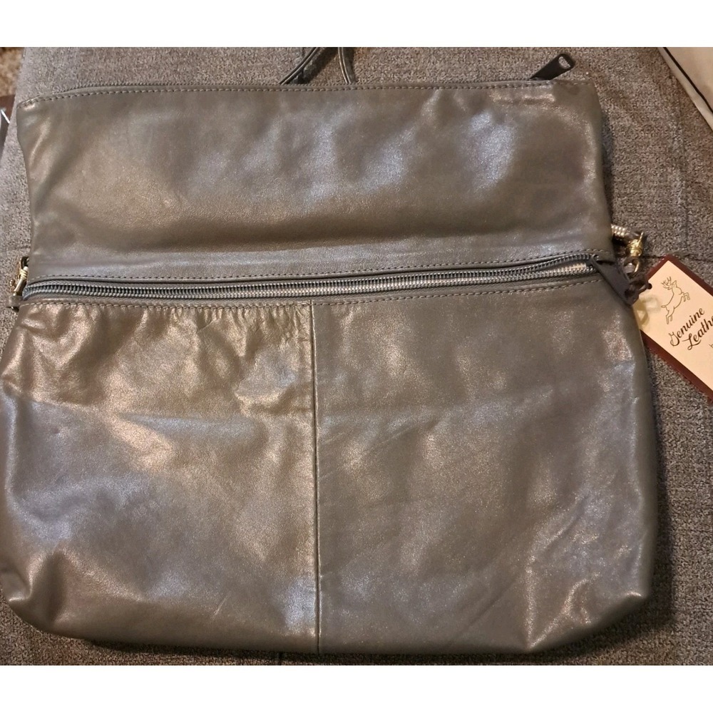 Vintage Reem Gray Genuine Leather Handbag Buttery Soft New With Tags Unused - Picture 2 of 7